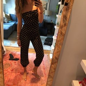 FLYNN SKYE SCRUNCHED ANKLE STRAPLESS JUMPSUIT